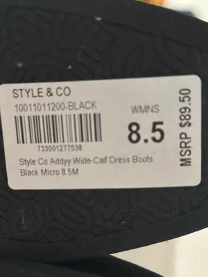 Style & Co Addyy Wide-Calf Dress Boots Black Block Heel - New - Size 8.5 thumbnail 15