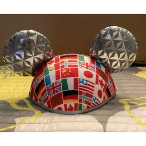 NWOT Disney Parks Epcot World Nation Country Flags Mickey Mouse Ears Hat thumbnail 2
