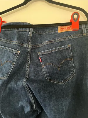 Levi's Classic Bermuda Denim Shorts Womens 18W Dark Wash Cuffed Western Summer thumbnail 5