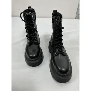Womans NWT NOBO Platform Combat Boots 8.5 Black Lace Up Side Zip thumbnail 2