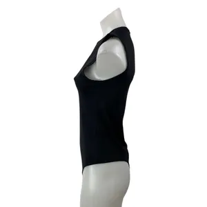 Abercrombie & Fitch Womens Black Sleeveless Fitted Crew Neck Tank Bodysuit Top M thumbnail 2