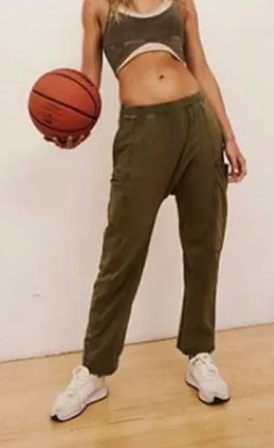 Free People Movement Hot Shot Baggy Pants Olive Army Green Size Small EUC thumbnail 1