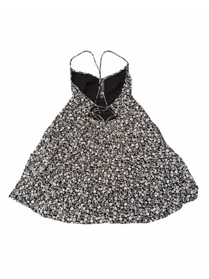 Abercrombie & Fitch XS Open Back slip Black white Sundress Ditsy Floral Babydoll thumbnail 3