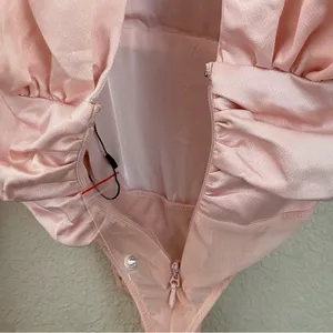 House of CB Giselle Blush pink Satin Bodysuit size‎ XS NWOT thumbnail 12