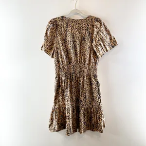 Anthropologie Somerset Short Sleeve Mini Dress in Leopard Print Brown Black M thumbnail 5