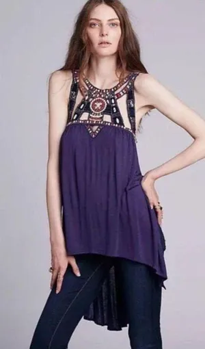 Free People purple vision quest embellished top thumbnail 3