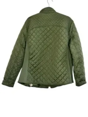 Vintage Faded Glory Olive Green Quilted Jacket, Women's 2X Full Zip Utility Coat thumbnail 3