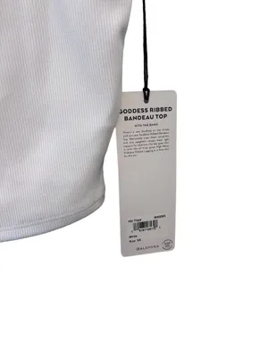 Alo Goddess Ribbed Bandeau Top White XS NWT SOLD OUT thumbnail 7