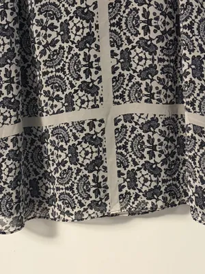 Adrianna Papell blouse eyelash lace trim floral pattern size small boho feminine thumbnail 5