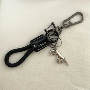 Dinosaur Car Keychain for Men Women Braided Rope Carabiner Keychain Bag Charm thumbnail 2