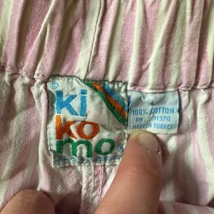 Ki Ko Mo vintage pink & white striped L high waist shorts thumbnail 2