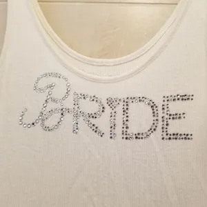 {S} Victoria's Secret I Do 'Bride' Ribbed Tank Top White thumbnail 2