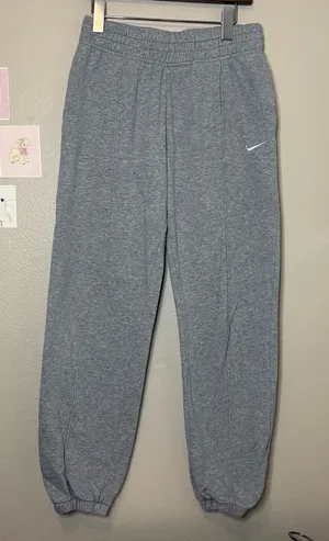 Women’s grey Nike jogger sweatpants full length cotton oversized XS thumbnail 1