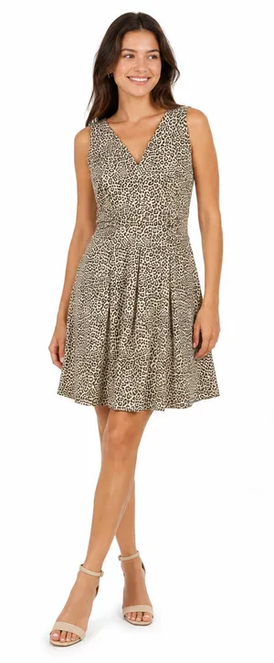 Banana Republic Womens Dress Size 8 Leopard Print Career Going Out Minimalist thumbnail 1