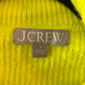 J Crew Half-Zip Stretch Sweater Wool Blend Ribbed Oversized Bright Yellow S thumbnail 3