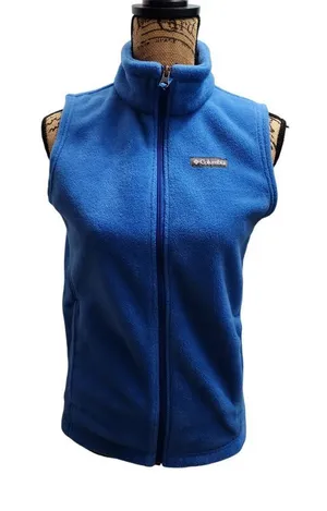 Columbia Women's Blue Fleece‎ Vest Outdoor Activewear Zip-Up Sleeveless Jacket thumbnail 1