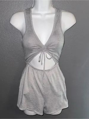 Gilly Hicks Vintage Grey Sexy Cut Out Romper Jumspuit Outfit Womens XS - Small thumbnail 3