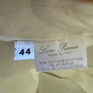 Loro Piana White Cotton Silk Blend Wide Leg Trousers Pants Italy Size 44 thumbnail 3