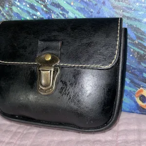 Vintage Black Genuine Leather Pouch for Belt thumbnail 2