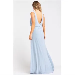 NWT Show Me Your Mumu Kendall steel blue maxi dress SMALL thumbnail 4