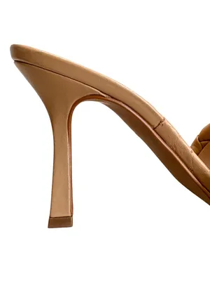 Like New Vince Camuto Leather Brelanie Woven Heeled Sandals Tan Size 5.5 thumbnail 6