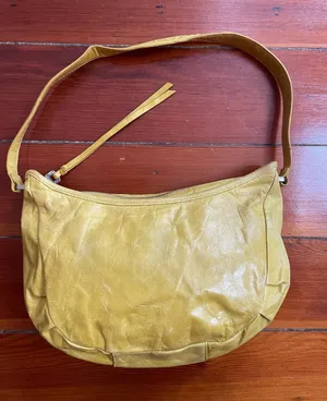 HOBO The Original Mustard Yellow Genuine Leather Slouchy Shoulder Bag thumbnail 1
