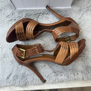 Classiques Entier Rialto Brown Woven‎ Leather Stiletto Sandals Womens 7.5M thumbnail 8