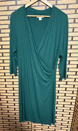 Coldwater Creek Green‎ Wrap Style Dress SIze 14 thumbnail 1