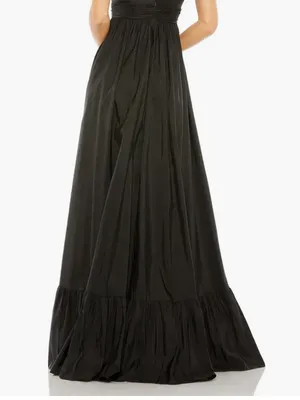 Mac Duggal Sleeveless Taffeta High-Low Ruffle Gown in Black Size: 12 thumbnail 4