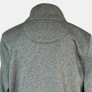 LL Bean Fleece Green Pocket High Snap Collar Pullover Sz L‎ Size L thumbnail 6