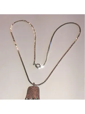 Vintage Silver Tone Fringe Tassel Pendant Dainty Boho Retro Necklace thumbnail 4
