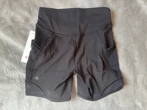 Lululemon Fast and Free High-Rise Lace Trim Short 6" *5 Pocket Black Size 6 thumbnail 4