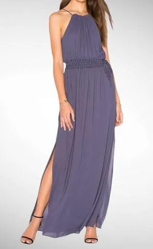 Revolve Krisa Los Angeles Halter Maxi Dress in Blue/Grey Size S thumbnail 1