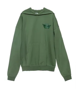 Boys Lie Waffle Knit Charmer Hoodie in green thumbnail 1