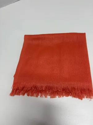 EYFEL Vibrant Orange Pashmina Shall With Fringes - 28.5" x 67.5" - NEW In Bag. thumbnail 11