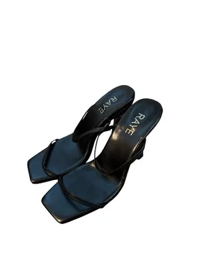 RAYE Rouge Leather Black Slip On Heeled Sandals thumbnail 8