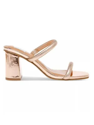 NWOT Dolce Vita Rose Gold Halsty Two-Band Strappy 3” Block Heel Sandals Size 6.5 thumbnail 2