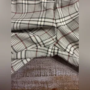 Full Tilt Black and Cream cuffed Plaid Trouser Pants thumbnail 7