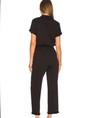 NWT Revolve 525 Distressed Wash Black Cotton Utility Jumpsuit Size Small thumbnail 3