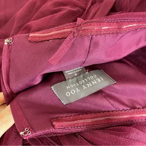 Jenny Yoo‎ Formal Dress Prom Tulle Bridesmaid Size 4 Wine Hollywood Gown Classic thumbnail 10