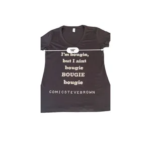 I am bougie, but I ain't bougie, Bougie rhinestones tee size Medium thumbnail 4