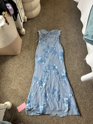Almond Muse fitted dress Blue Size L thumbnail 3