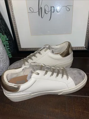 DV Dolce Vita Helix Leather Sneakers Dusty Gold Size 9.5 thumbnail 5