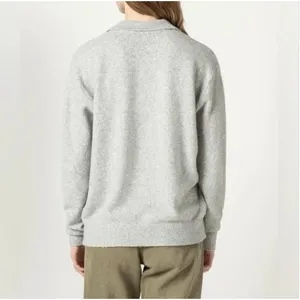 J.Crew Women's Extra-Soft Heather Gray Collared V-Neck Polo Sweater Sz S NWOT thumbnail 2