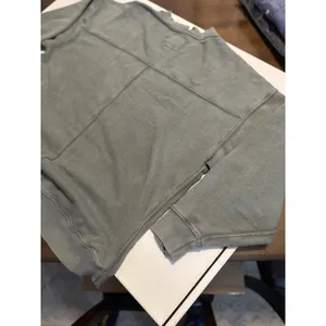 AERIE Distressed Oversized Crewneck Sweatshirt Sage Green Women’s Cozy - Size M thumbnail 11