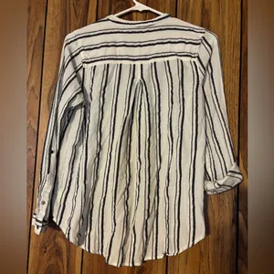Lucky Brand Black and White Striped Casual Shirt thumbnail 2