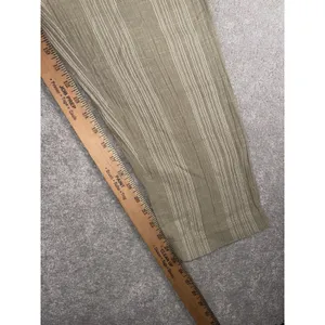 FREE PEOPLE Green Semi Sweet Trousers Size S Navy Striped Cotton Summer Boho thumbnail 9