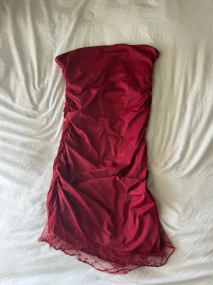 Motel Rocks Carlie Bandeau Mini Dress In Dark Cherry thumbnail 3