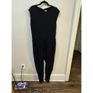 Pact Black‎ Organic Cotton All Day Easy Boho Resort Overall Jumpsuit Size Large thumbnail 2