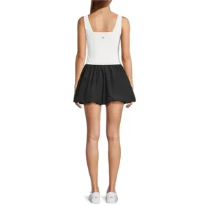 NWT!! ANTONIO MELANI Active Two Tone Bubble Hem Dress Mini Black White Large thumbnail 6